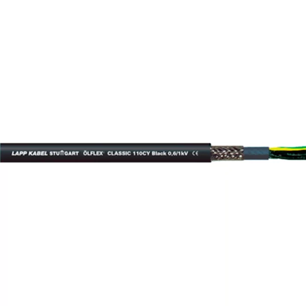 CABLE DE CONTROL APANTALLADO ÖLFLEX® CLASSIC 110 CY BLACK 0,61KV 4G4MM2 PVC NEGRO