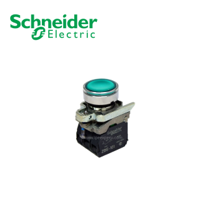 Pulsador luminoso verde 22mm c/LED 110VAC con block NA+NC SCHNEIDER ELECTRIC