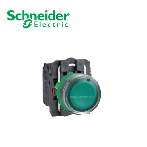Pulsador luminoso rasante verde 240VAC/DC 2 posiciones fijas NA+NC SCHNEIDER ELECTRIC
