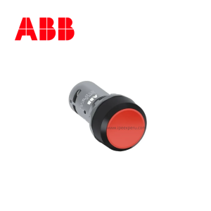Pulsador no luminoso rasante rojo 22mm 1NC plástico negro integrado ABB