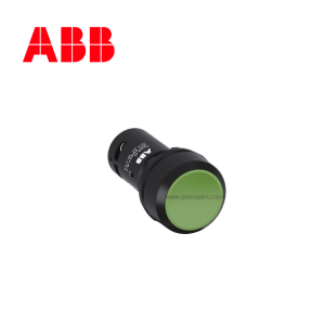 Pulsador no luminoso rasante verde 22mm 1NA plástico negro integrado ABB