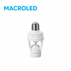 Sensor PIR 220-240V distancia máx. 6mts altura 2.2-4mts E27 IP20 blanco MACROLED
